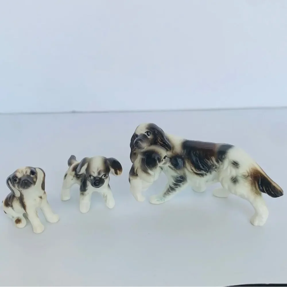 Vintage Miniature Cocker Spaniel Porcelain Figurines